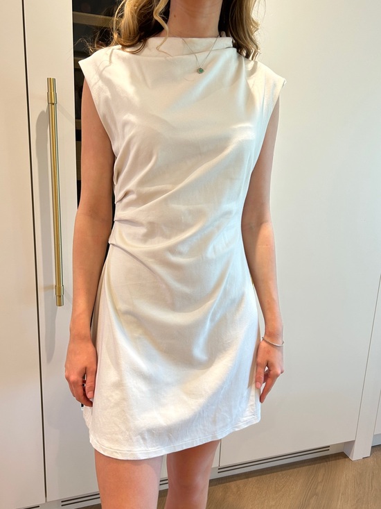 H&M Dresses & Skirts - H&M Cream Sleeveless Mini Dress with Subtle Drape